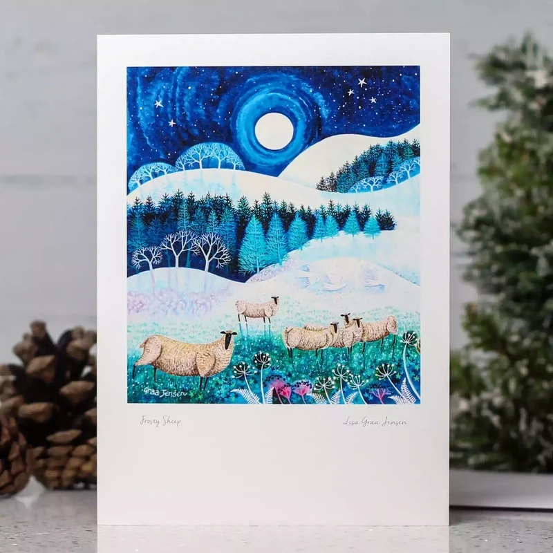 Frosty Sheep Card by Lisa Graa Jensen