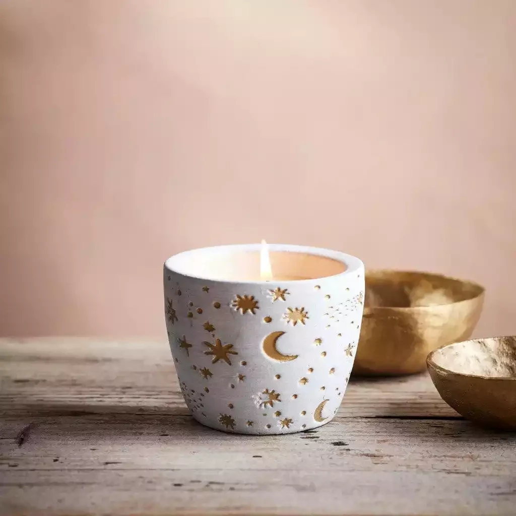 Gold & White Celestial Candle Pot - Inspiritus by St Eval