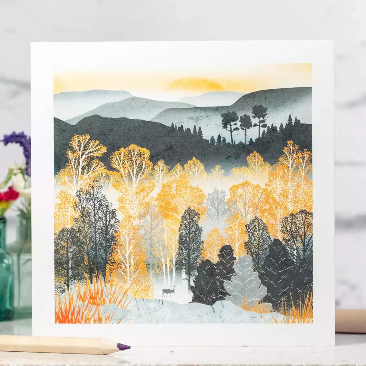 Golden Forest Card by Ruth Thorp
