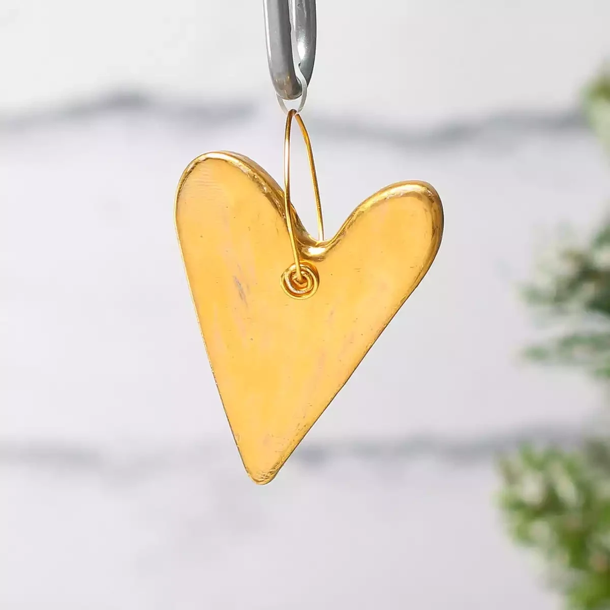 Gold Heart Ceramic Decoration by Sophie Smith