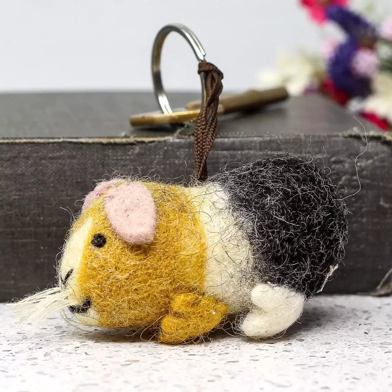 Guinea Pig Felt Keyring by Amica