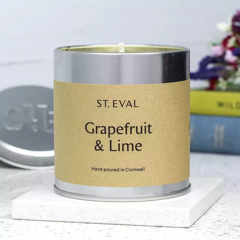 Grapefruit and Lime Scented Tin Candle by St Eval