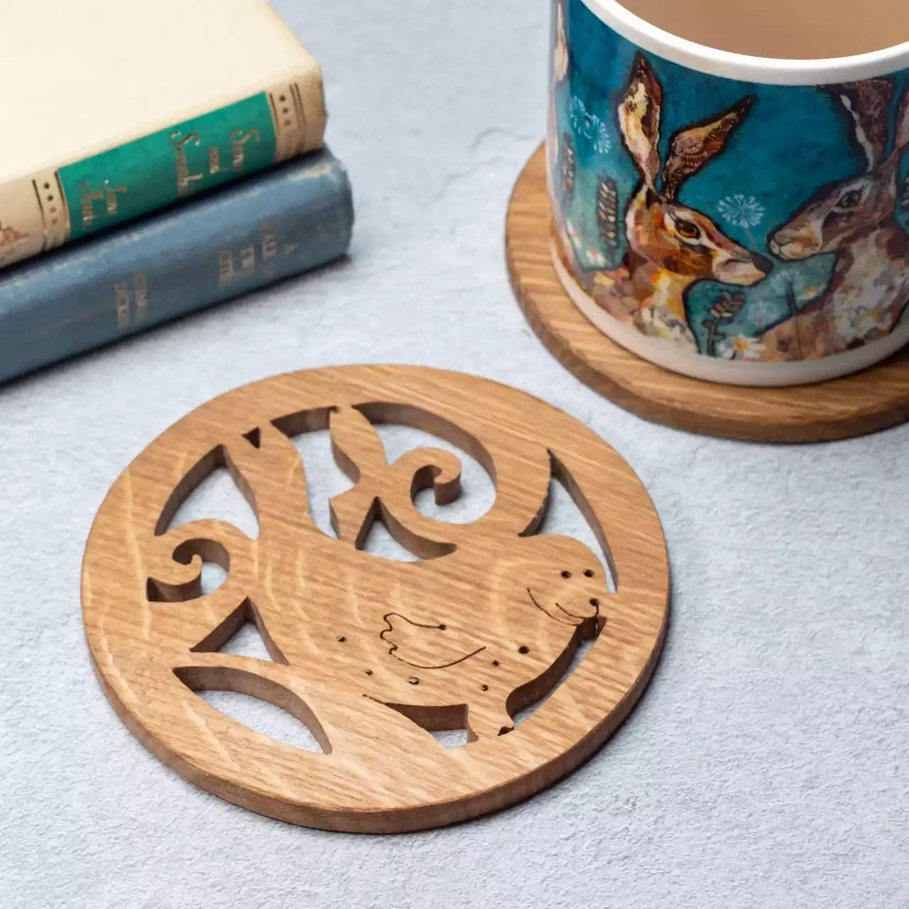 Hand Cut Oak Coaster - Seal by Beamers Designs