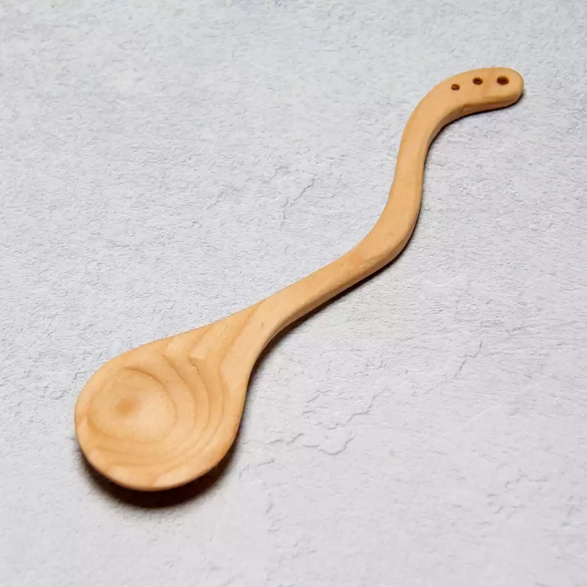 Hand Cut Ash Spoon - Wavy Medium by Beamers Designs