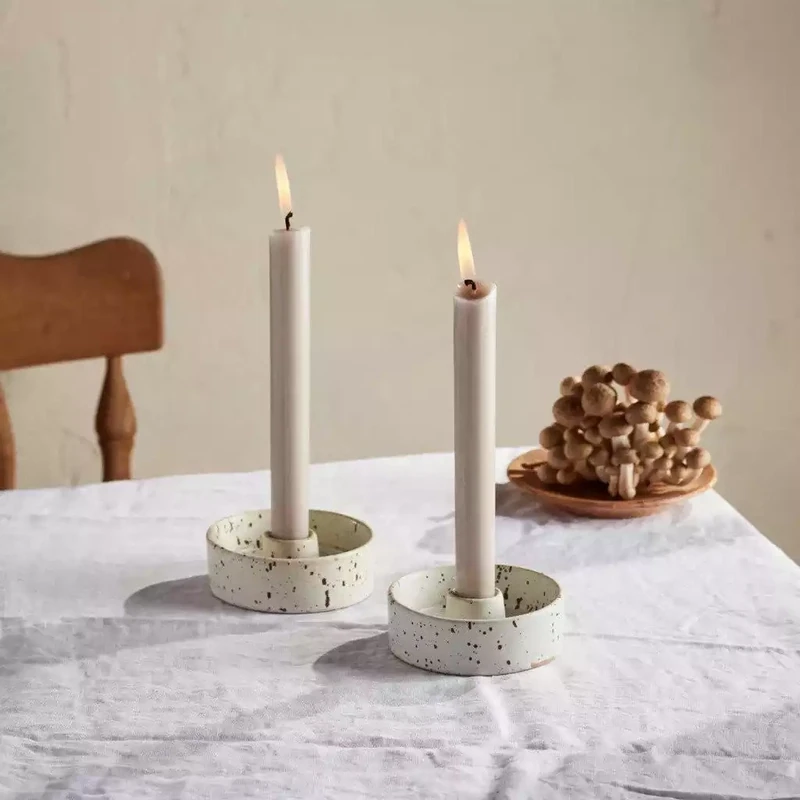 Hand Finished Dinner Candles Pack of 6 Mushroom by St Eval