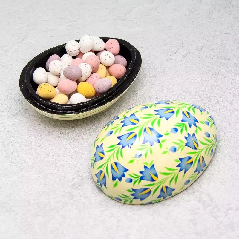 Hand Painted Papier Mache Egg Box - Large - Bluebell by Fair to Trade