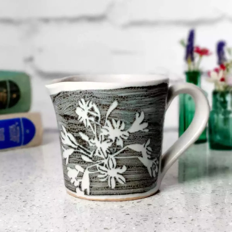 Handthrown Cream Jug - Flower by Tregear Pottery