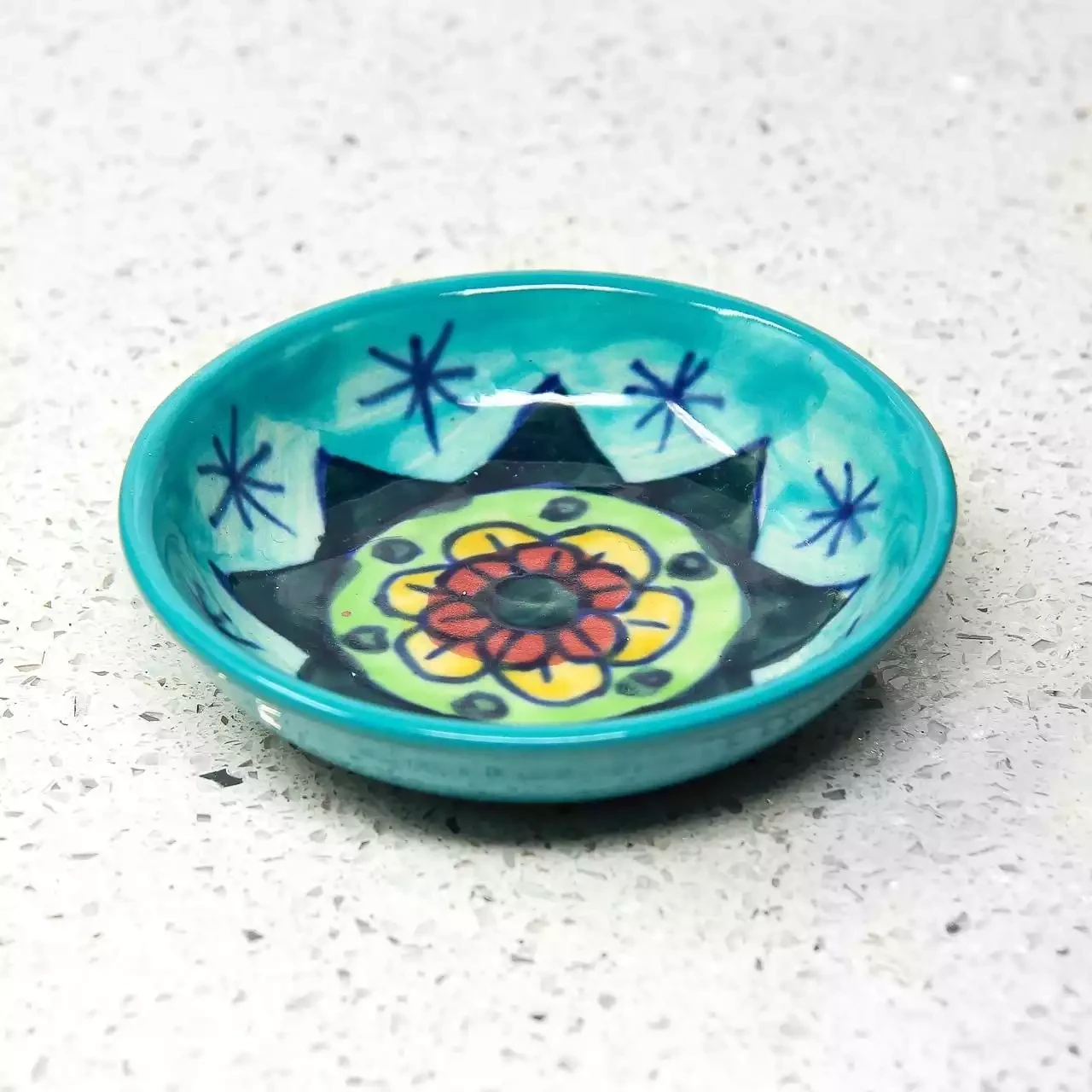 Handpainted Flower Ceramic Dipping Bowl by Namaste