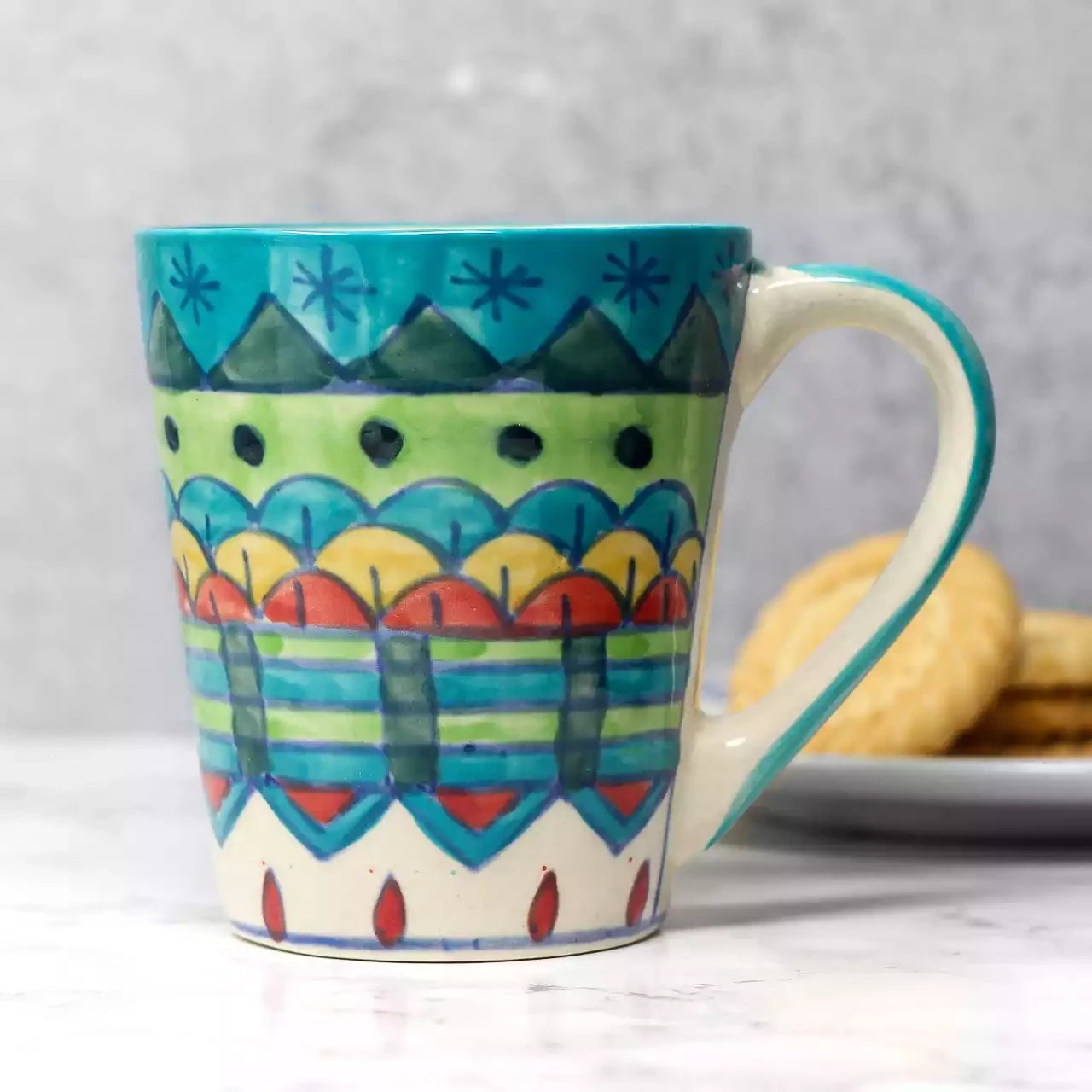 Handpainted Flower Ceramic Mug by Namaste
