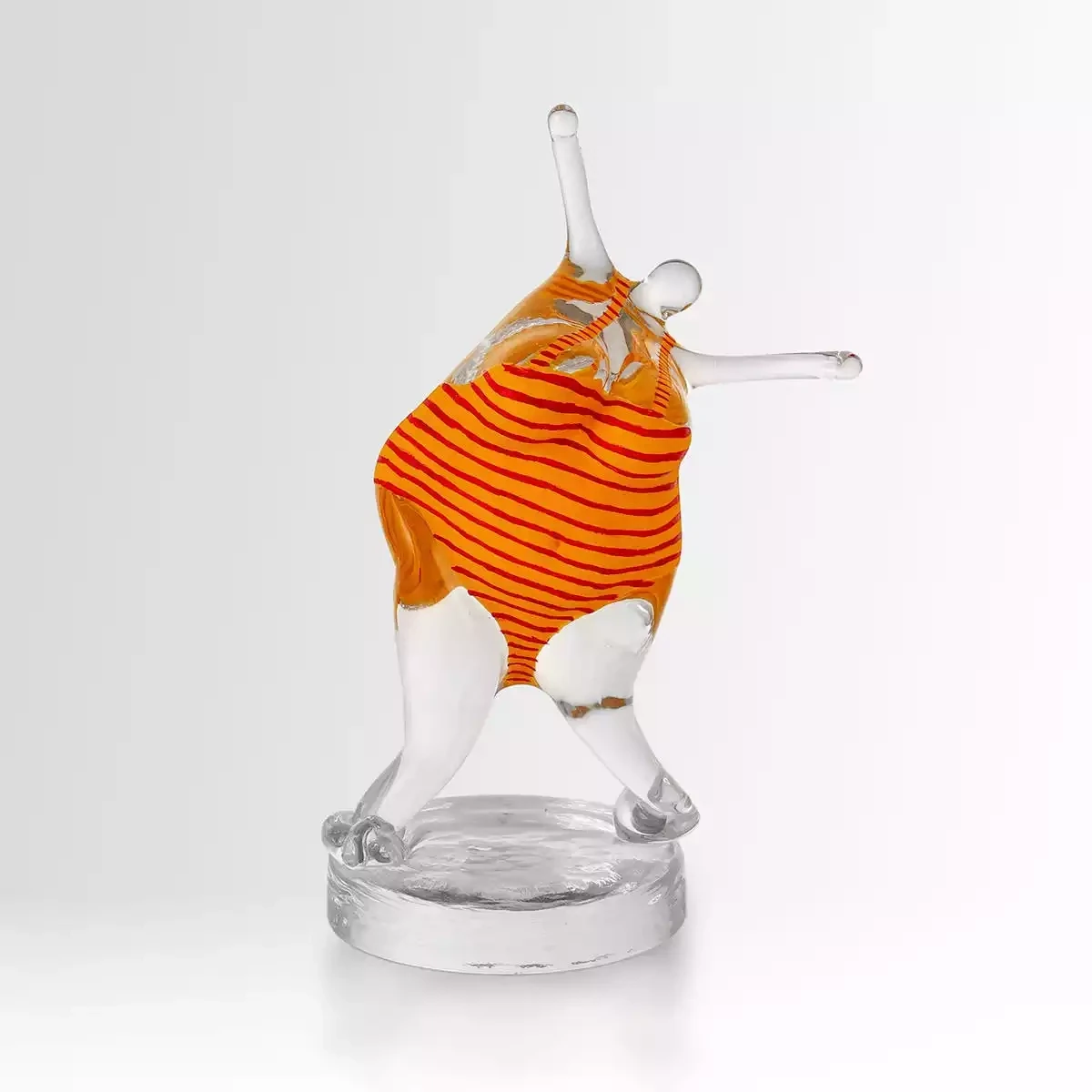 Happiness Bather Glass Sculpture - Red and Yellow by Kosta Boda