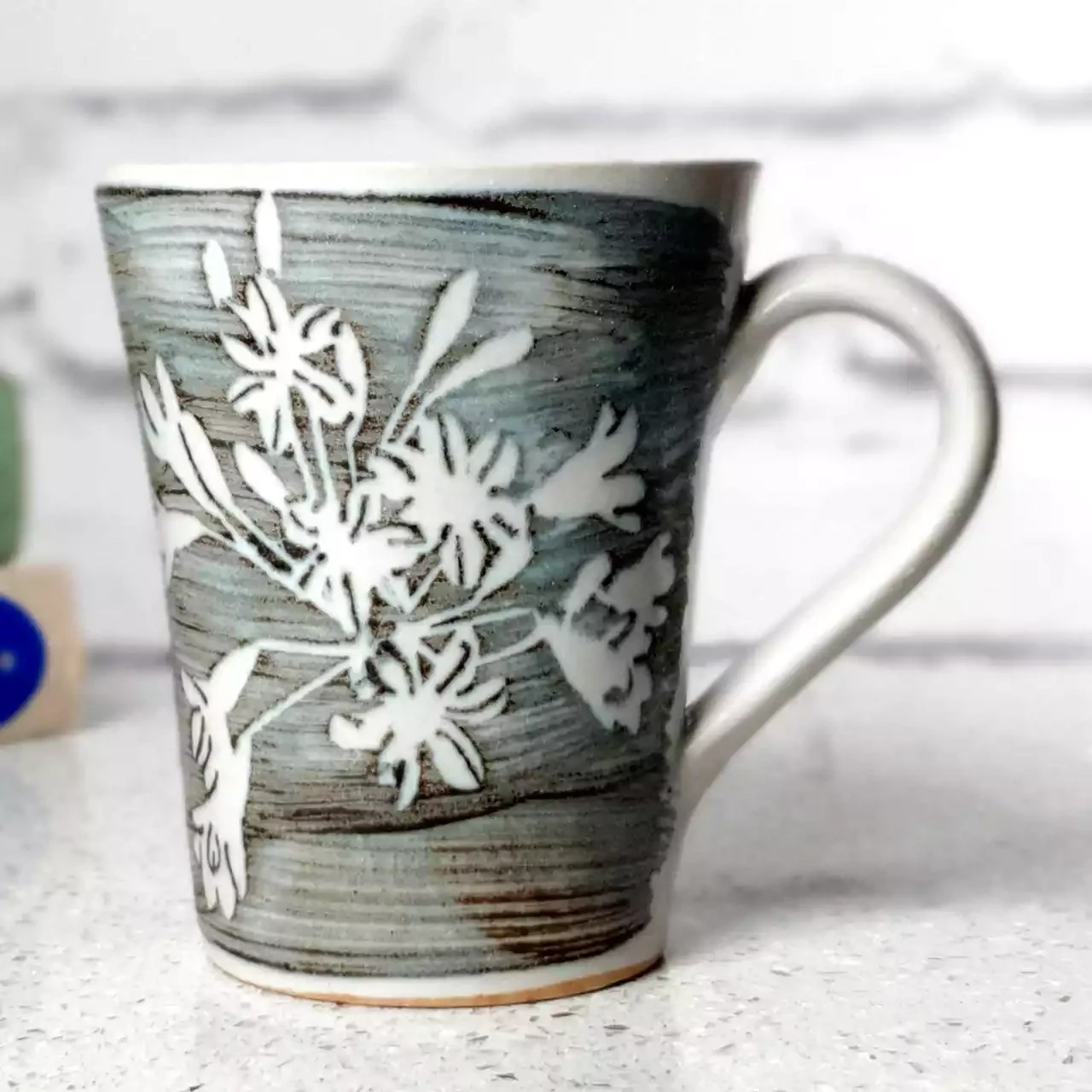 Handthrown Mug - Flower by Tregear Pottery