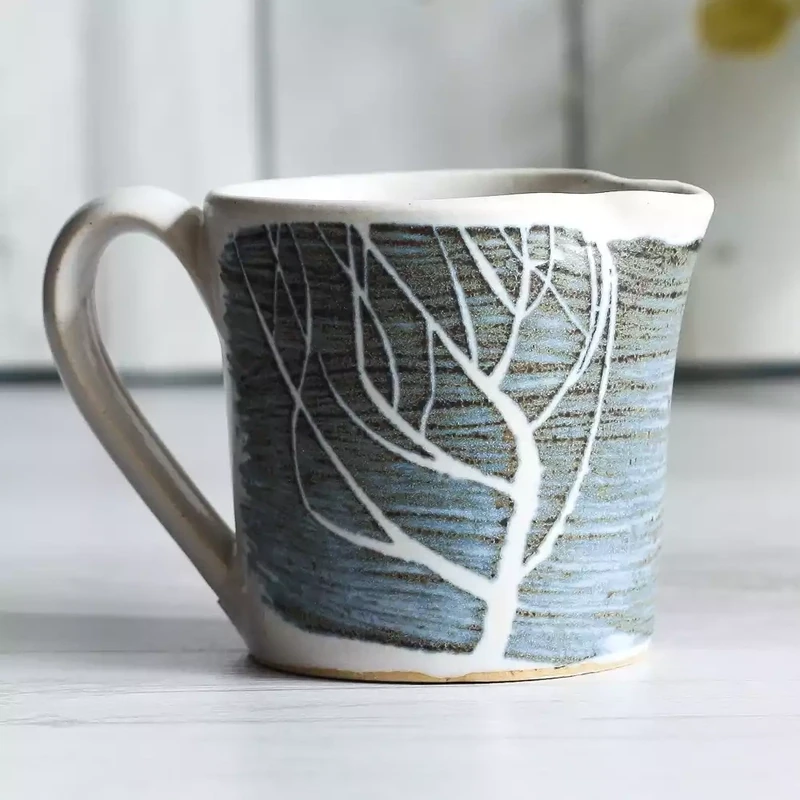 Handthrown Cream Jug - Tree by Tregear Pottery