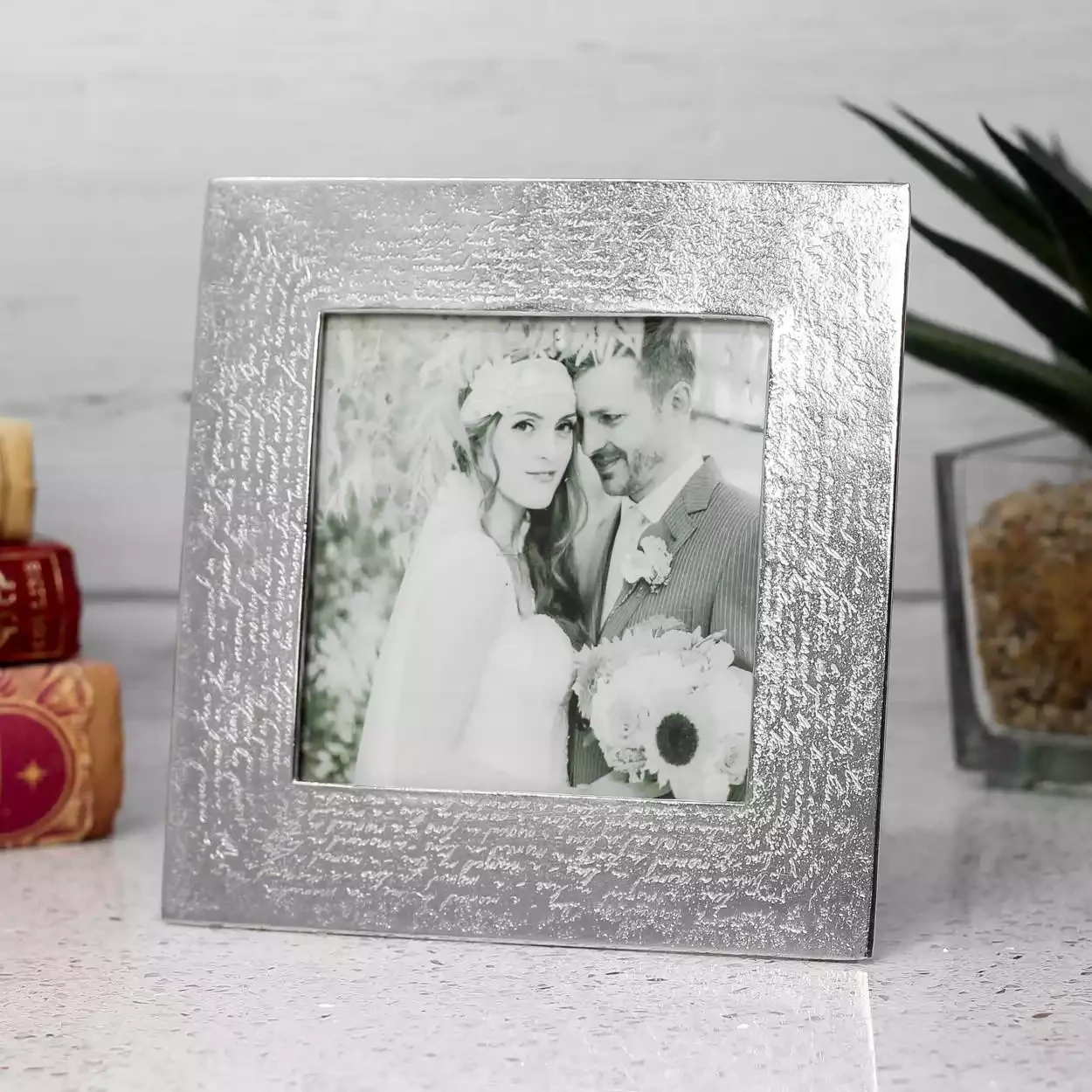 Handwriting Pewter Photo Frame 3.5x3.5 by Lancaster and Gibbings