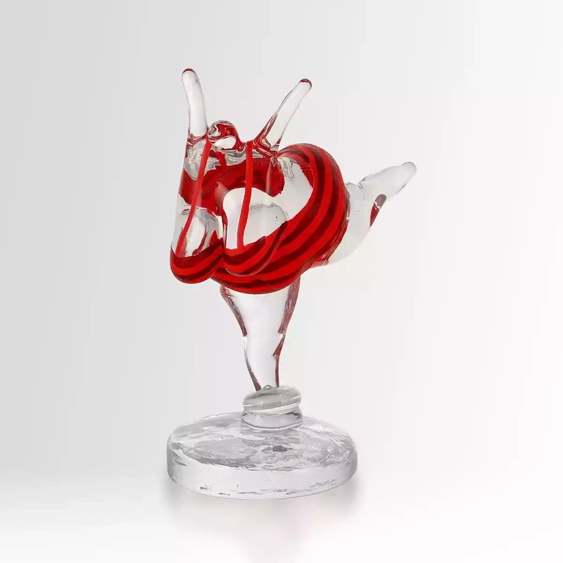 Happiness Bather Glass Sculpture - Red by Kosta Boda