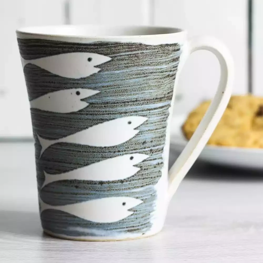 Handthrown Mug - Whitebait by Tregear Pottery