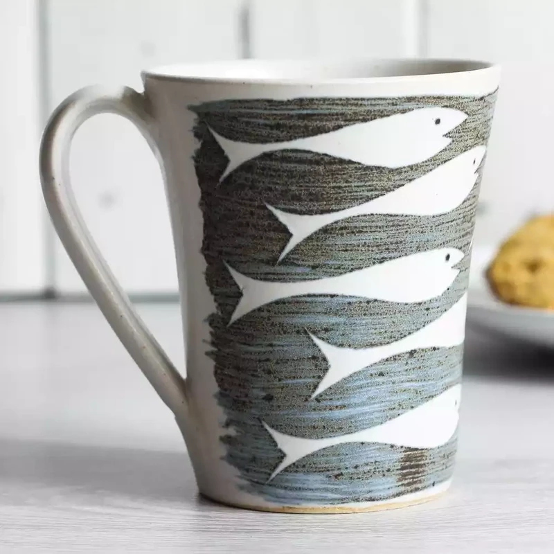 Handthrown Mug - Whitebait by Tregear Pottery