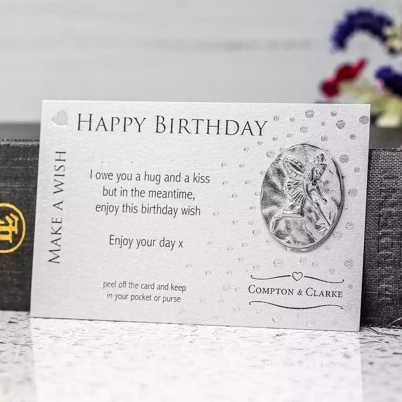 Happy Birthday - Fairy Pewter Charm on Card by Compton and Clarke