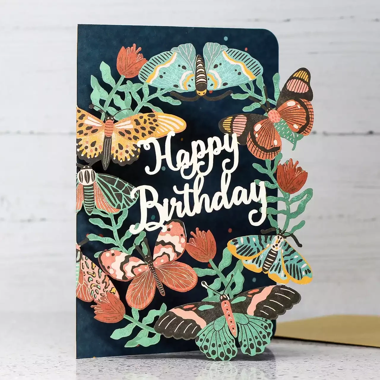 Happy Birthday Butterflies Laser-cut Birthday Card by Alljoy