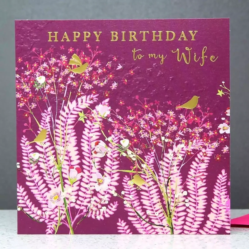 Happy Birthday to My Wife Floral Card by Sarah Curedale