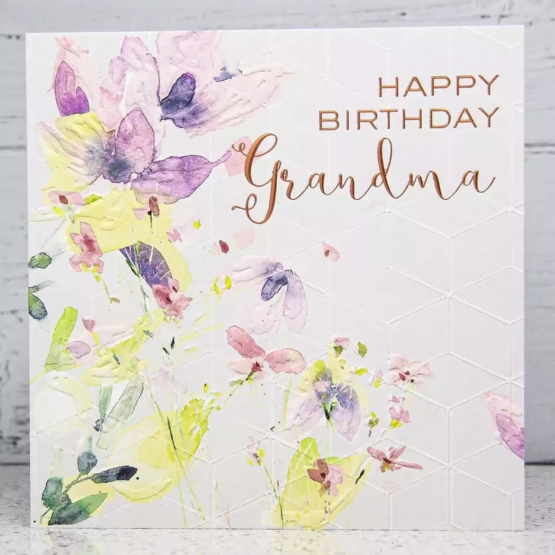 Happy Birthday Grandma Floral Card by Sarah Curedale