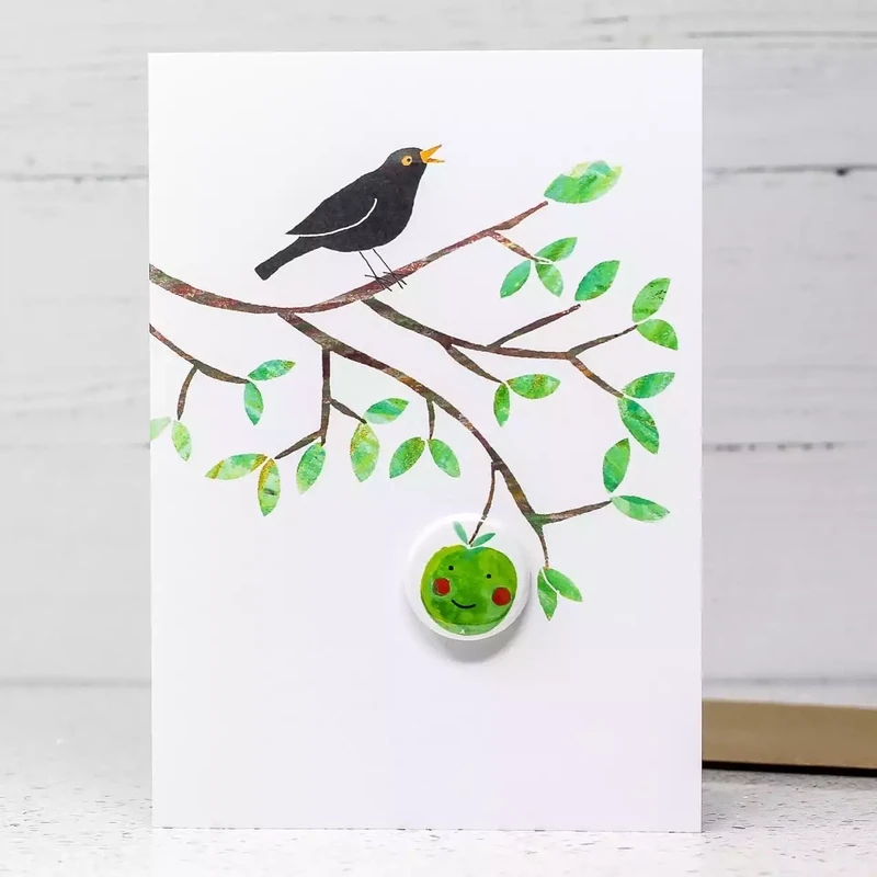 Happy Apple Badge Card by the Black Rabbit