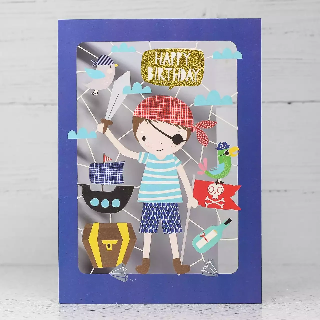 Happy Birthday - Pirate Kid Laser Cut Card by Alljoy
