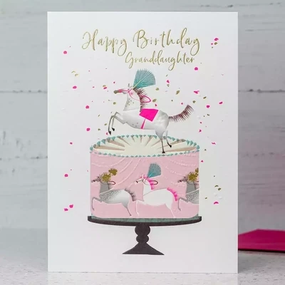Happy Birthday Granddaughter Cake Birthday Card by Sarah Curedale