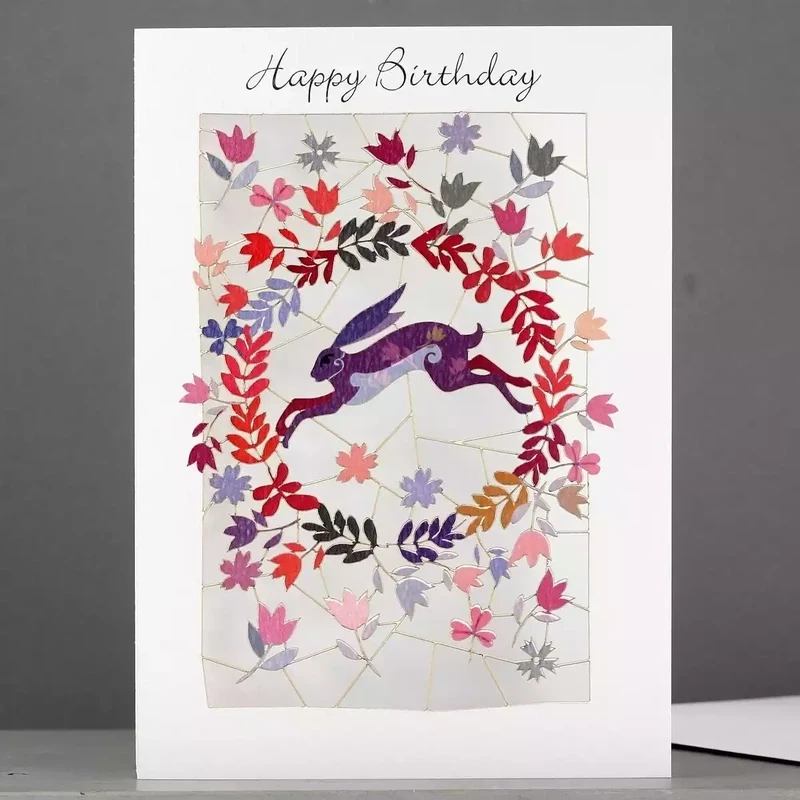 Happy Birthday Hare Laser-cut Card
