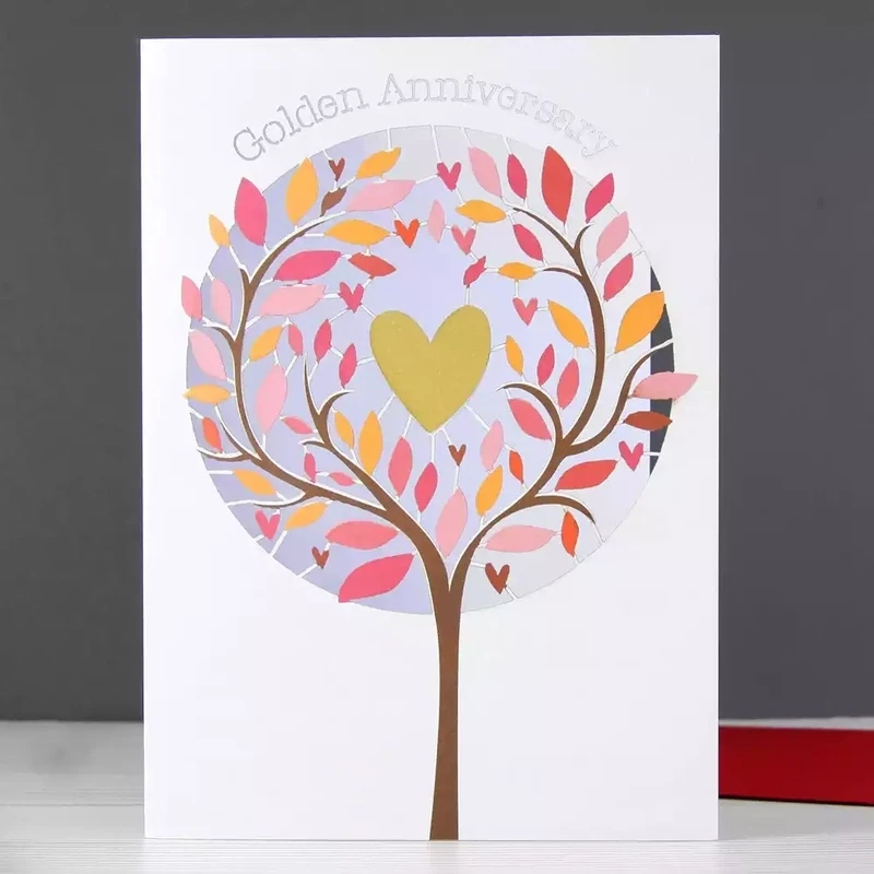 Heart in Tree Golden Anniversary Laser Cut Card by Alljoy