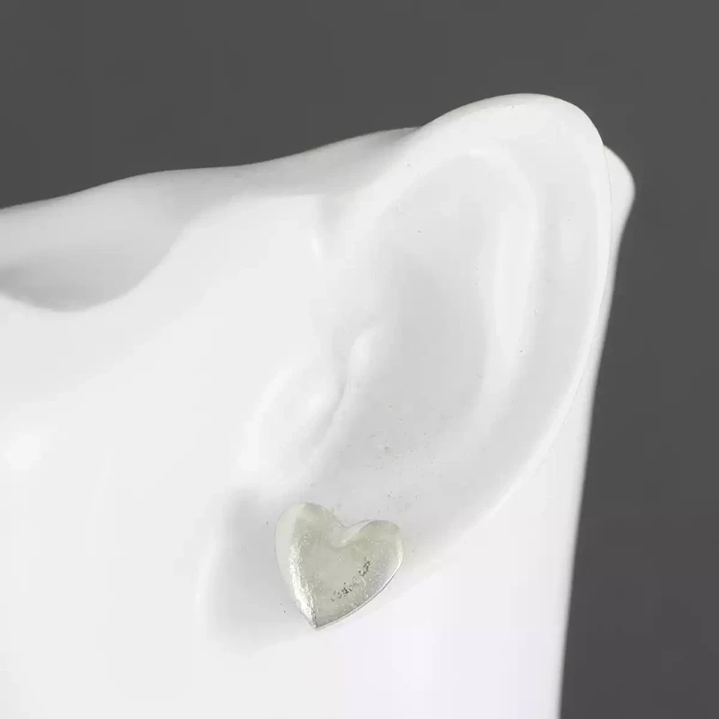 Heart Pewter Stud Earrings - Small by Metal Planet