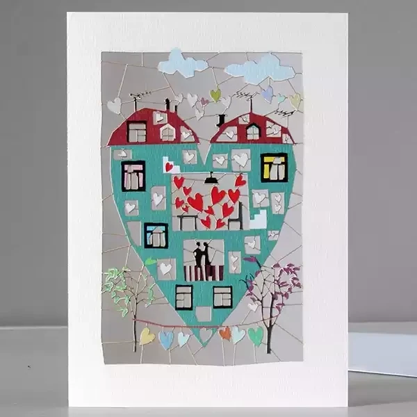 Heart House Laser-cut Card by Ge Feng
