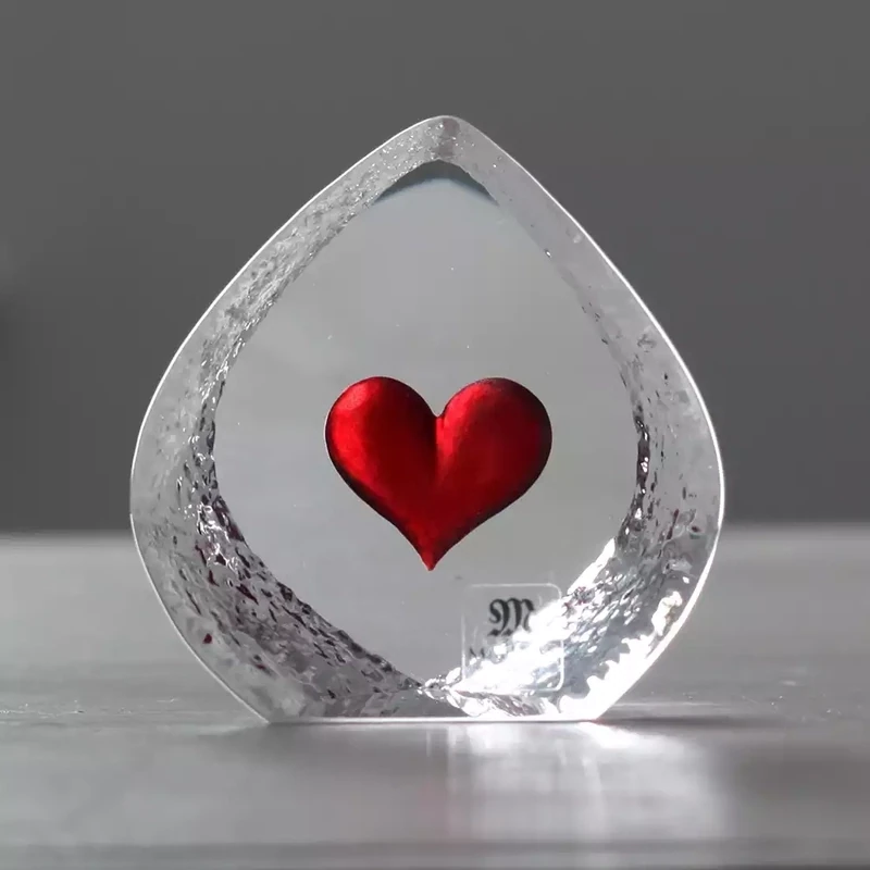Heart Miniature Glass Sculpture - Small by Mats Jonasson