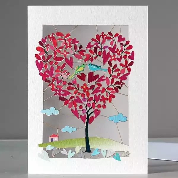 Heart Tree Laser-cut Card by Ge Feng