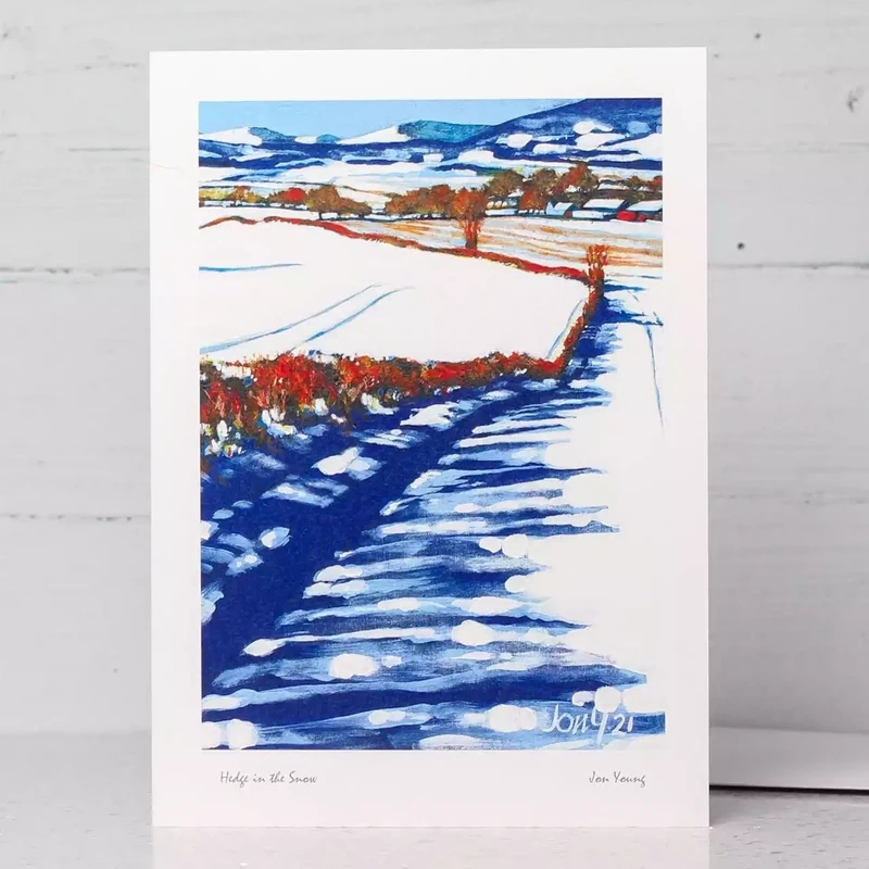 Hedge in the Snow Card by Jon Young