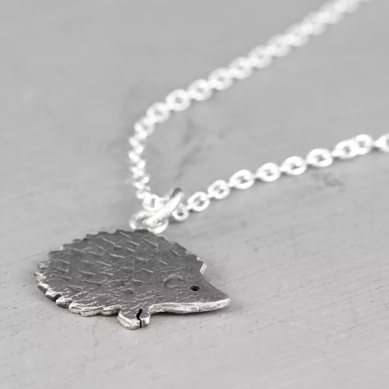 Hedgehog Large Silver Necklace by Fi Mehra