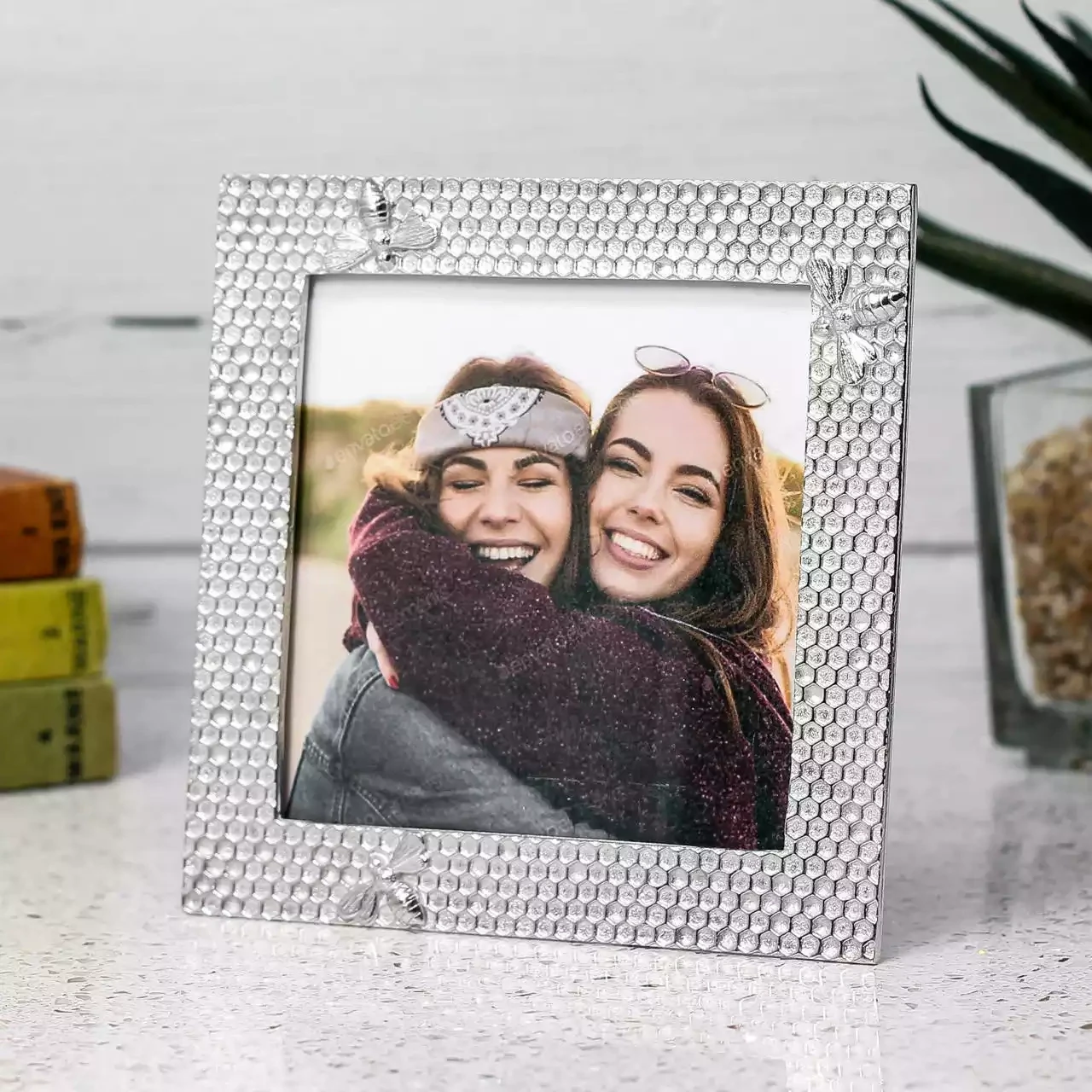 Honeycomb Pewter Photo Frame - 3.5 X 3.5 by Lancaster and Gibbings