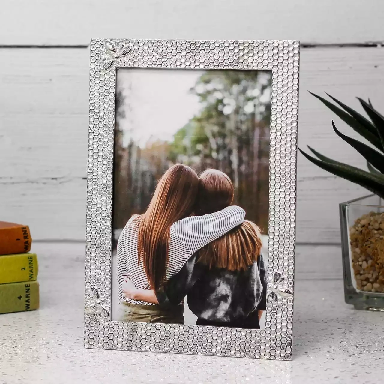 Honeycomb Pewter Photo Frame - 6x4 by Lancaster and Gibbings