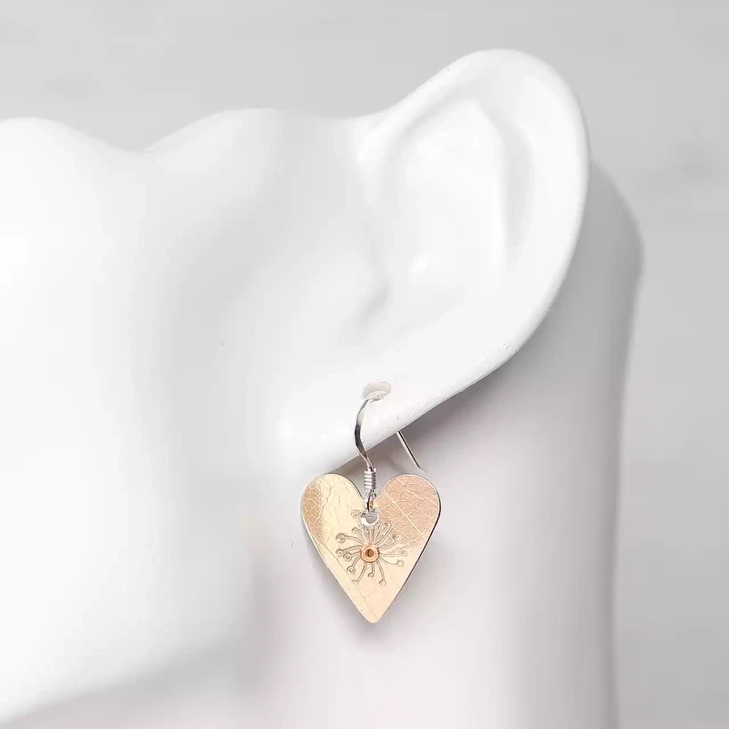 Honey Heart Rose Drop Earrings by Hazel Atkinson
