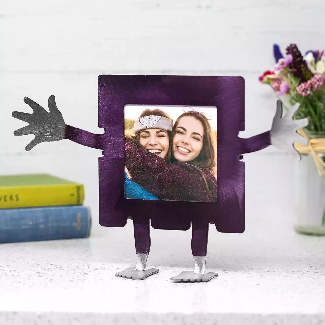 Hug Steel Photo Frame - Purple by Whittle Design