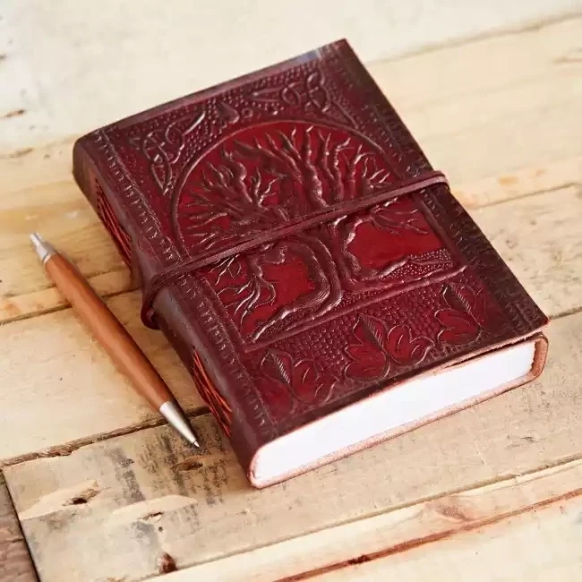 Indra Embossed Leather Journal - Tree of Life by Paper High
