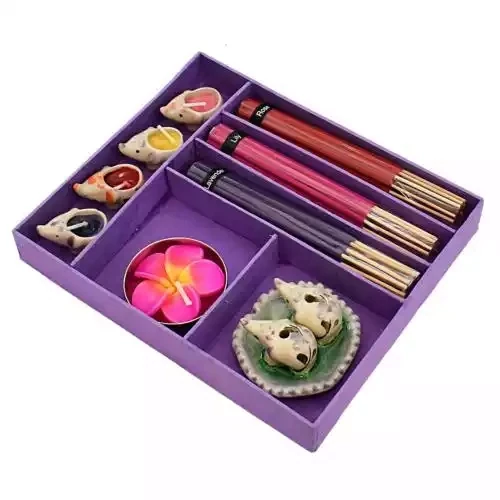 Incense & Candle Gift Set - Large - Purple by Shared Earth
