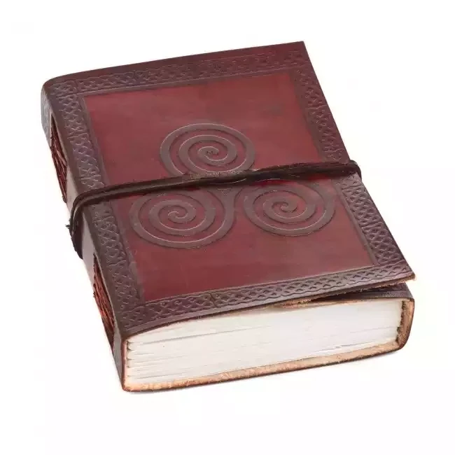 Indra Embossed Leather Journal - Celtic Triskelion by Paper High