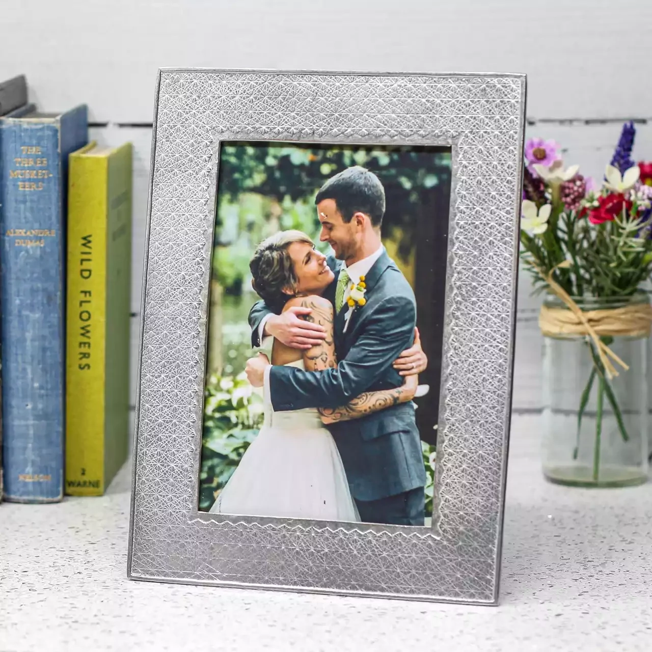 Kiriko Pewter Photo Frame 6x4 by Lancaster and Gibbings