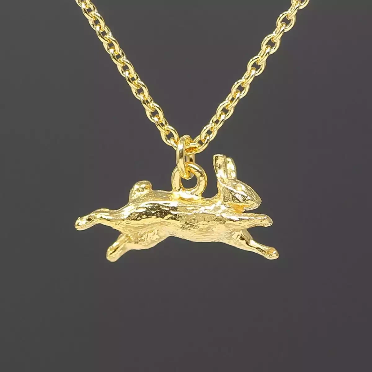 Leaping Rabbit Necklace - Gold Plated by Alex Monroe