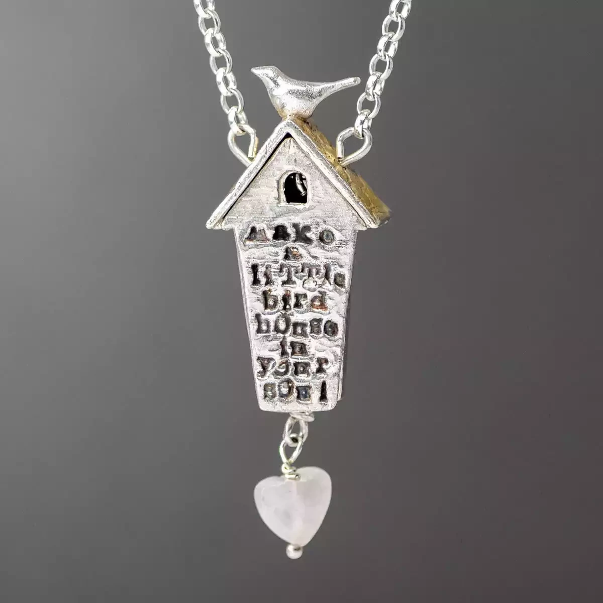 Little Bird House Silver and Gold Plate Necklace by Xuella Arnold