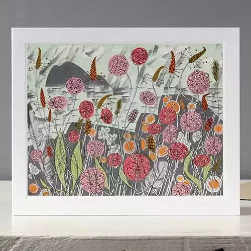 Lichen and Thrift Card by Angie Lewin