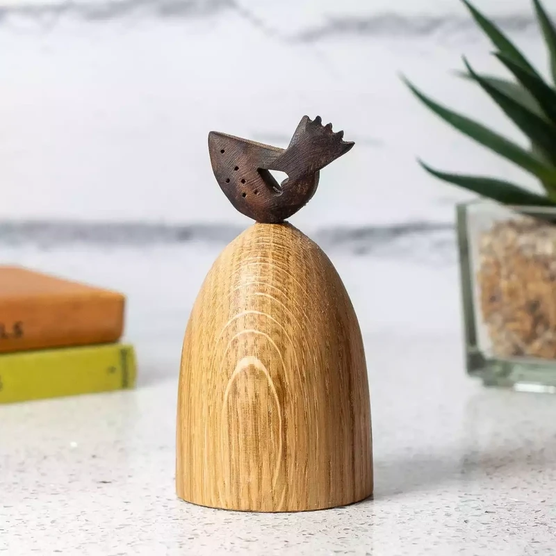 Lovebird Paperweight - Oak and Walnut by Beamers Designs