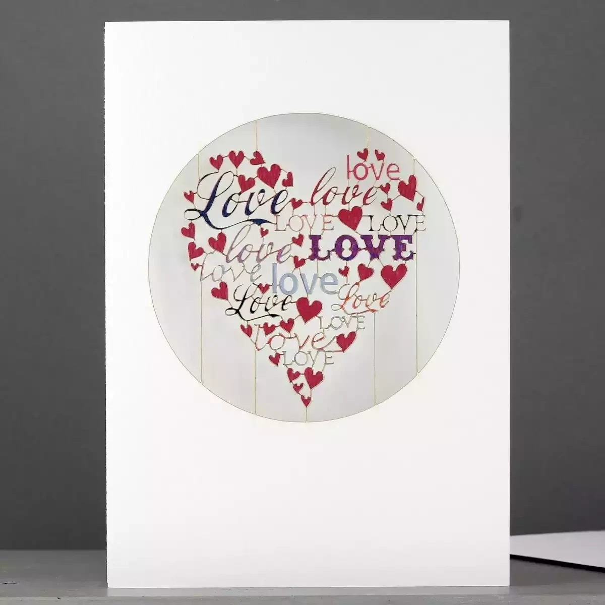 Love, Love Heart Laser-cut Card by Ge Feng