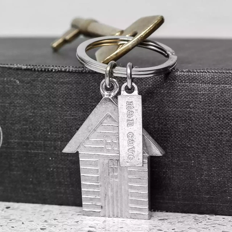 Man Cave Pewter Keyring by Compton and Clarke