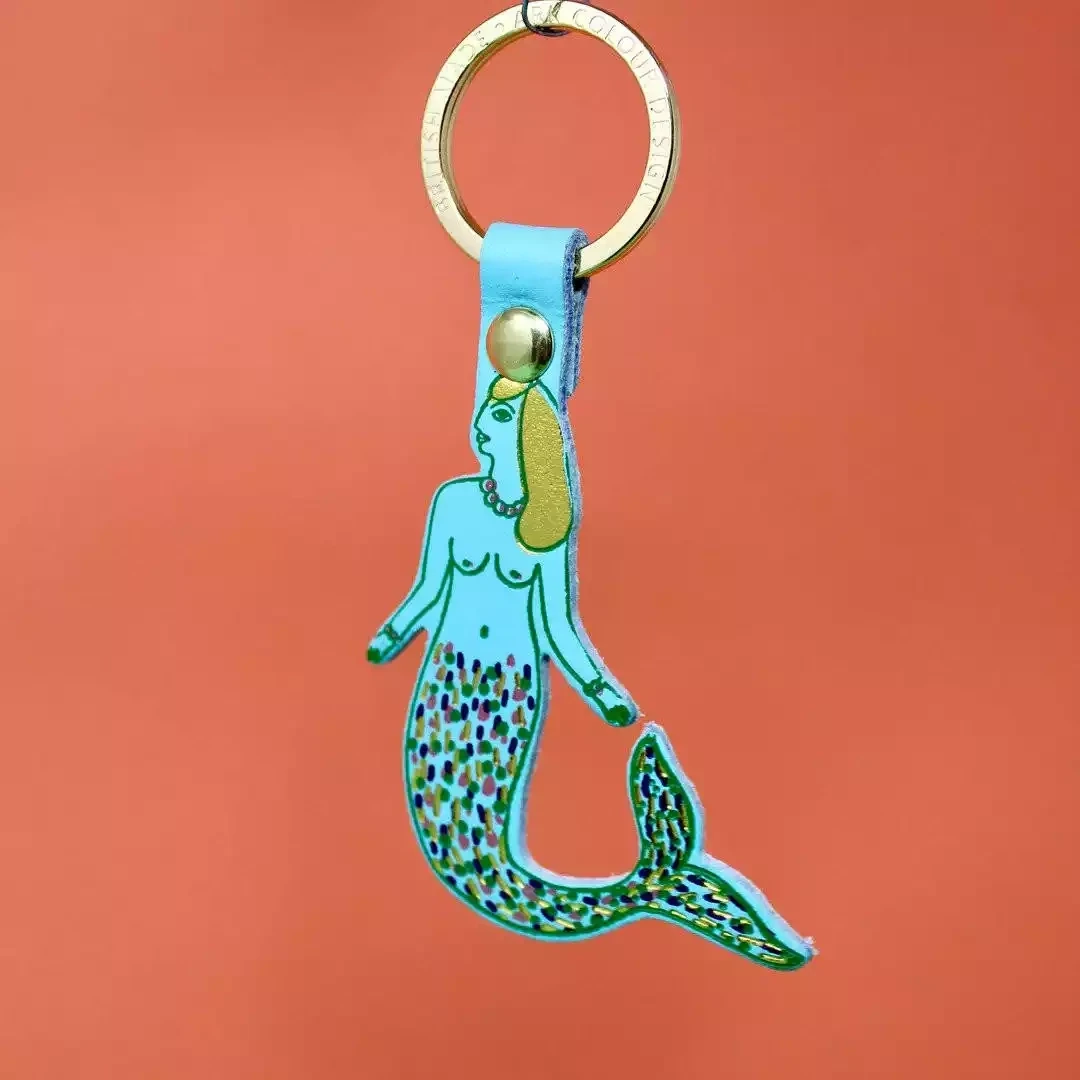 Mermaid Leather Keyring - Turquoise by Ark Colour Design